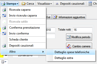 Gestione delle spese telefoniche Gli articoli definiti come spese telefoniche tramite la relativa casella di spunta vengono gestiti da TouringHome in modo particolare.