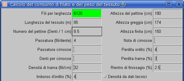 13 6 C a p i t o l o 13 C a l c o l o d e i da t i t e c n ic i d e l t e s s u t o pratico, il dente mezzo pieno.