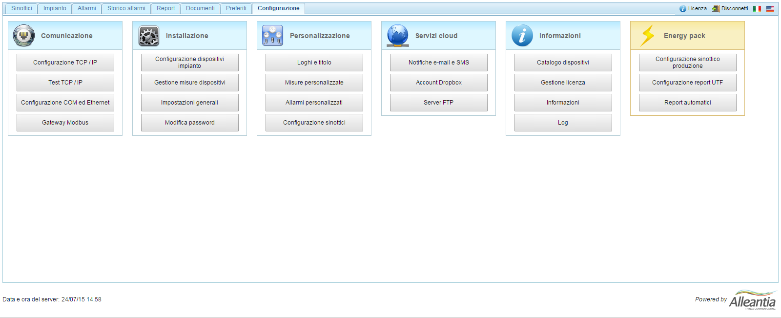 4 Configurazione Sistema La configurazione consiste nell identificazione dei componenti collegati al sistema IOT SCADA, nella descrizione dei collegamenti e delle eventuali personalizzazioni grafiche