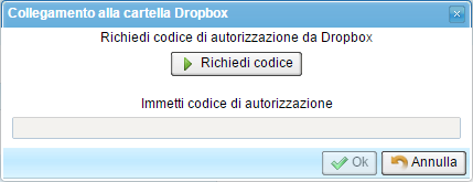 4.4.2 Account Dropbox E possibile indicare un account Dropbox esistente come destinazione aggiuntiva dei file di backup.