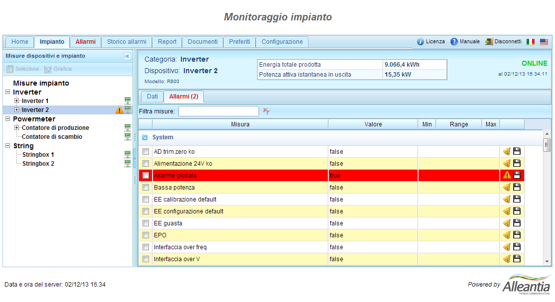 ATTENZIONE Se il dispositivo non risulta raggiungibile, verificare innanzitutto che il dispositivo sia acceso, successivamente verificare il cablaggio e poi la configurazione del IOT SCADA stesso.