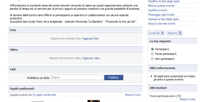 il viaggio, per l incontro, etc Innescare un fenomeno di marketing virale intorno al nostro evento (usando però le dovute cautele )