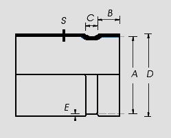 MISURE STANDARD SCANALATURE Dimensioni delle scanalature per giunti a collare A - Diametro scanalatura B - Distanza scanalatura C - Larghezza scanalatura E - Profondità scanalatura S - Spessore