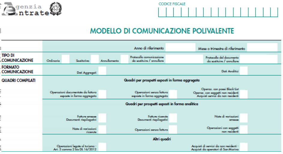 DUE modalità alternative: analitica; aggregata. MODALITÀ DI PREDISPOSIZIONE La scelta della modalità di comunicazione avviene nel frontespizio e determina il contenuto della comunicazione.