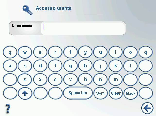 Funzionamento 8.10 Accesso/ Disconnessione utenti Utilizzare l'icona con la chiave sulla barra blu di sinistra per accedere o disconnettersi. Figura 18.