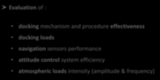 DATA UTILIZATION (1/1) DATA UTILIZATION Evaluation of : docking mechanism and procedure effectiveness docking loads navigation sensors