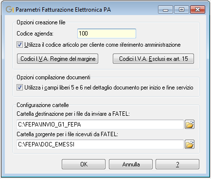 3.5 Parametri Fatturazione Elettronica PA Figura 5 Nella scelta Parametri Fatturazione Elettronica PA (menu Base \ Archivi Vendite ) (Figura 6) occorre indicare le impostazioni necessarie per le