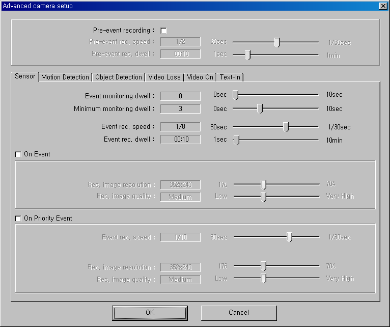 Digital Video Recorder 20. Cliccare sul pulsante Advanced Setup (configurazione avanzata) per selezionare la configurazione avanzata delle telecamere.