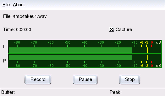 19Il sound su Linux un buffer interno di circa 1 MB (configurabile con --buffersize) e dovrebbe pertanto essere in grado di evitare i clic anche con un hardware meno potente (specialmente se viene