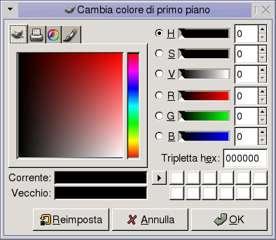 Figura 24.2: Il dialogo principale di selezione dei colori cartella (vd. figura 24.2. Il programma può mostrarvi sia il colore Attuale, che il colore Vecchio.