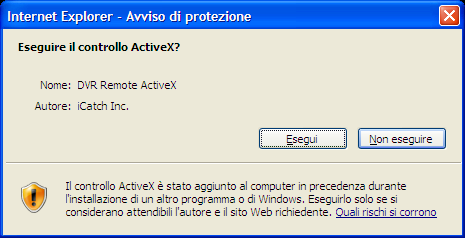 Dopo aver scelto l indirizzo della macchina appare un messaggio di allarme e la richiesta di installazione del controllo