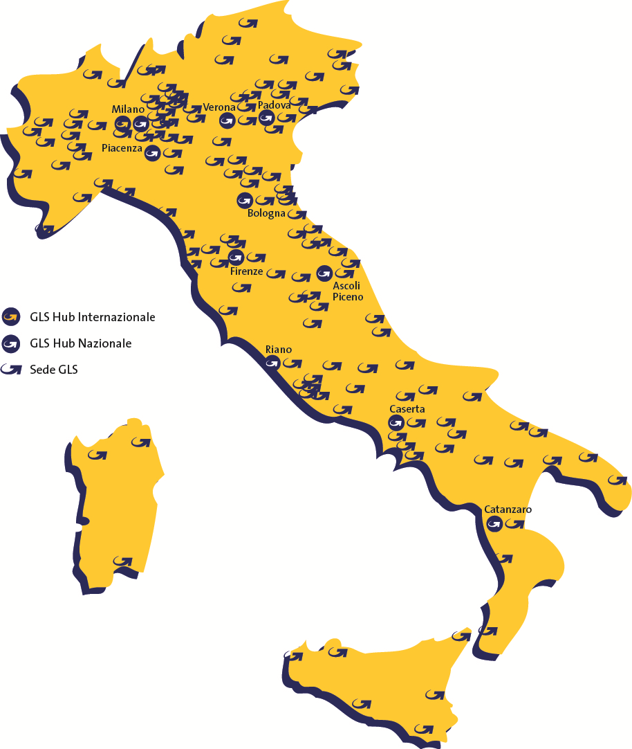 GLS ITALY: NETWORK E NUMERI Struttura Inizio attività sul mercato italiano nel 1977 GLS dal 2001 Oltre 140 Sedi Capillarmente diffuse su tutto il territorio
