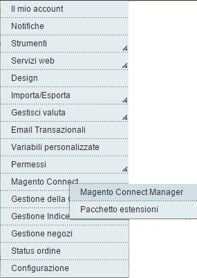 Categorie dei temi del Magento Commerce Per installare un tema all interno del nostro progetto è necessario copiare la chiave che viene visualizzata e incollarla nel