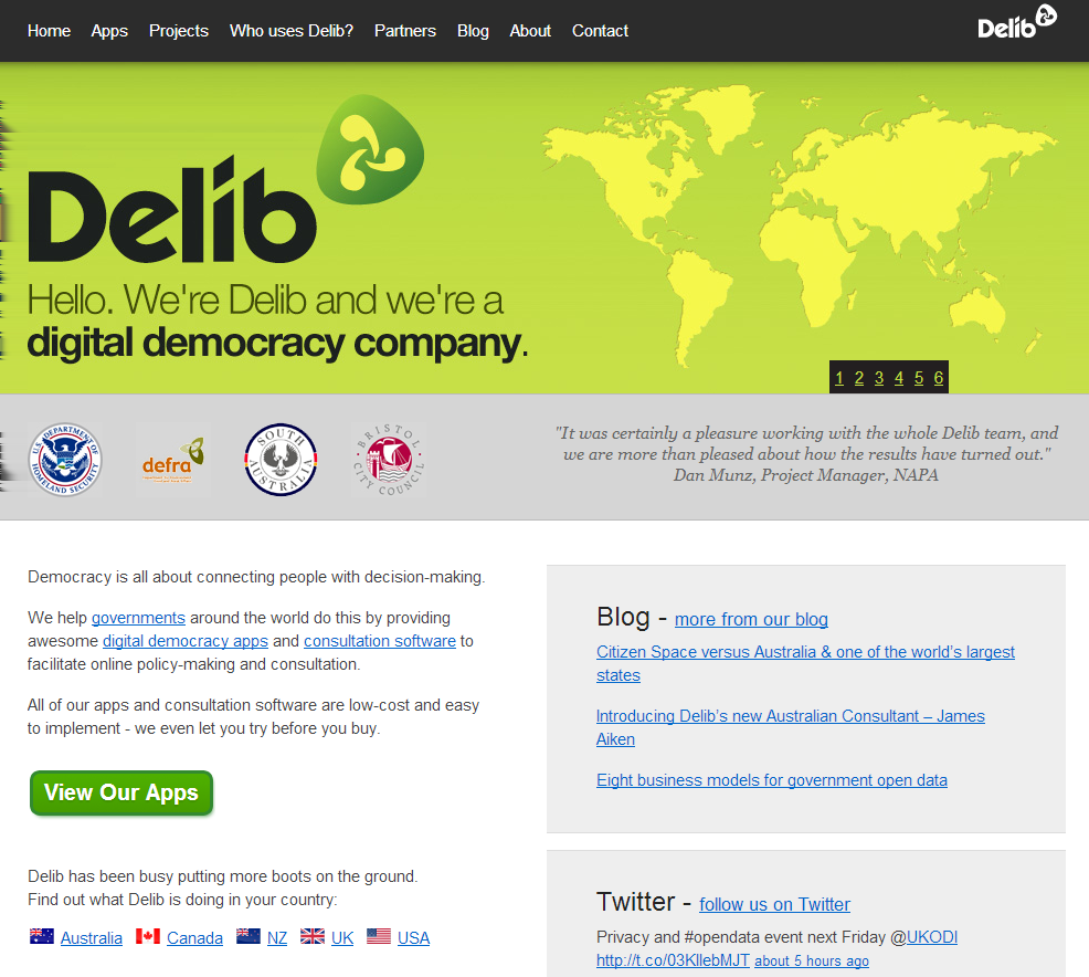 8 Delib Target Group http://www.delib.co.uk/ Delib, Società resp. limitata Agenzie governative, organizzazioni del settore pubblico.