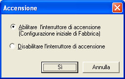 5) Selezionare la scheda "Impostazione dispositivo". Appare la scheda seguente. 2. Fare clickk sul tasto [Accensione] Appare il seguente schermo. 3.