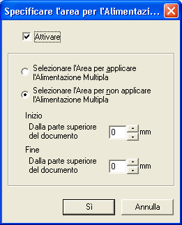 Appare la seguente finestra. 2. Fare click sul tasto [Aliment. Multipla].