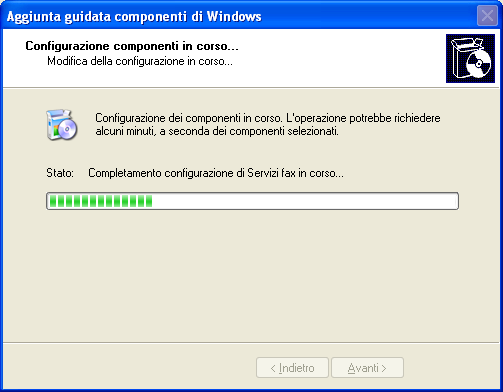 >.45 Attivare il programma di invio FAX Il servizio non viene installato automaticamente con gli altri servizi previsti dall'installazione standard come Windows Messenger, Internet Explorer e altri.