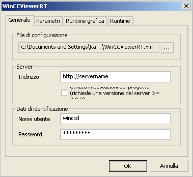 - Documentazione 4.4 Utilizzo del progetto WinCC Procedura 1. Fare clic nella cartella di installazione alla voce "Webnavigator\Client\bin" sul collegamento "WinCCViewerRT.exe".