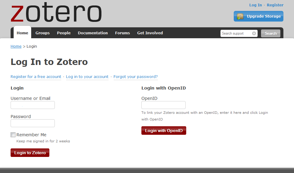 Come accedere a My Library Andate alla pagina https://www.zotero.org/user/login/ e create il vostro account, o se già lo avete fatto inserite username e password registrate in precedenza.