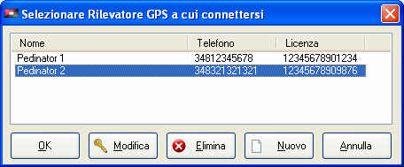 Connessione al PEDINATOR dal PC Il software permette di gestire e di collegarsi ad un numero infinito di dispositivi.