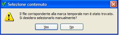 Durante questa fase viene automaticamente verificata la presenza del file associato alla marca all interno della stessa cartella dalla quale quest ultima è