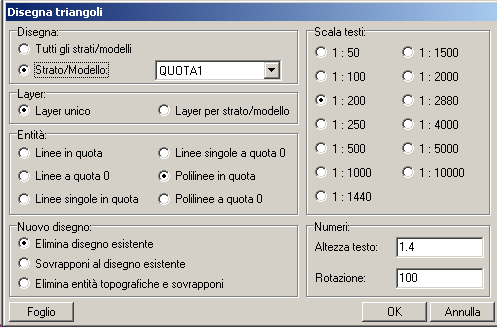 9.12.5 - CREA DTM E PUNTI DA CURVE DI LIVELLO Il comando permette di creare il modello digitale del terreno, partendo da un file DXF in cui sono state disegnate le curve di livello.