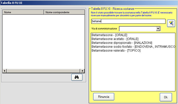 113 11.7 Tabella 8 Dosi minime e massime Con il supporto di questo modulo si può determinare la rispondenza della spedizione alla tabella 8 della FU.