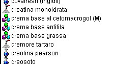 76 Nella scheda sostanza della relativa sostanza crema base al cetomacrogol (M) verrà mostrato il riquadro : Ciò significa che i due oggetti sono associati.