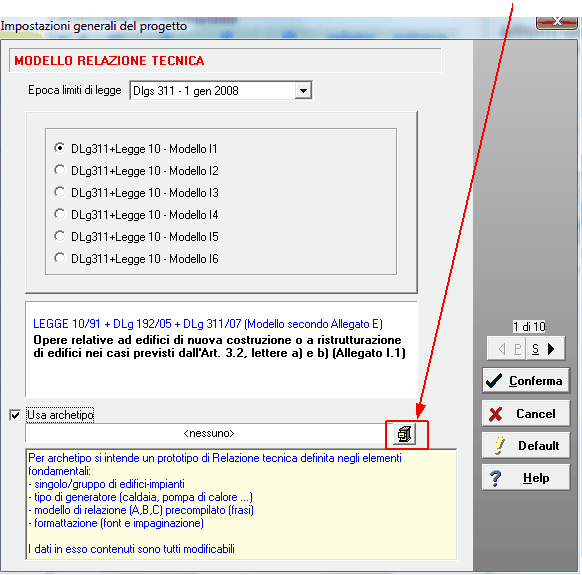 Compilazione relazione tecnica 4.1.7.2 109 Come usare un archetipo 1.