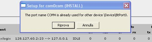 Per forzare il Link Manager ad utilizzare una porta COM si deve: 1. disconnettersi dal dispositivo PPI premendo disconnect 2. cliccare con il tasto destro sull'icona del LinkManager 3.