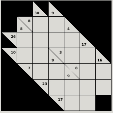 23 Capitolo 3 IL ROMPICAPO KAKURO Il Kakuro è un puzzle a griglia editato da Nikoli[2]. (a) Stato iniziale Figura 3.