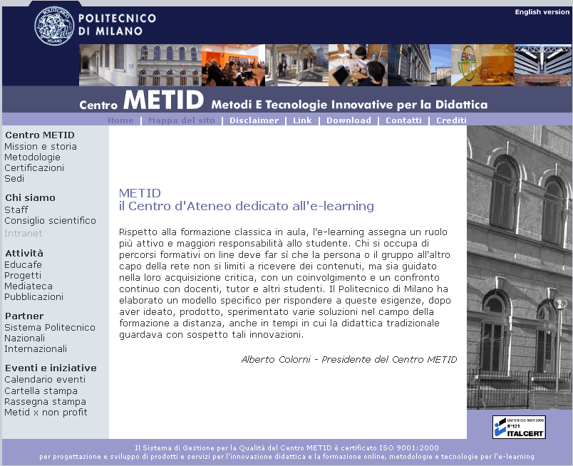 Il Centro METID del Politecnico di Milano 2 Scuola (docenti e