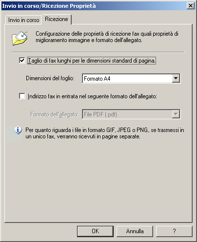 5 Configurazione - Ricezione di fax 5.1 Opzioni di ricezione Per configurare le opzioni di ricezione dei fax: 1.