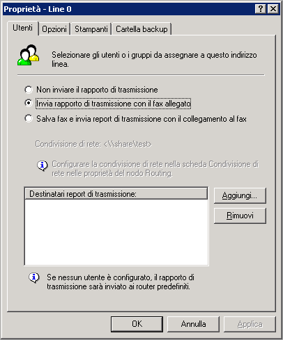 Backup dei fax ricevuti Report di trasmissione I report di trasmissione vengono inviati da GFI FaxMaker all elenco di utenti di una regola di routing.