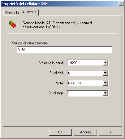 Figura 69 - Proprietà avanzate del cellulare GSM 7.