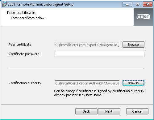 2. Installazione offline: Se si sceglie l'installazione off-line, immettere 2222 nel campo Porta server, selezionare Installazione off-line e fare clic su Avanti.