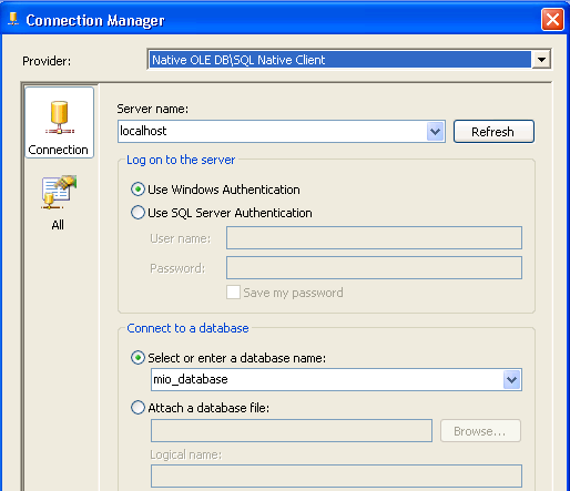 Control Flow: Execute SQL Task Esegue una query SQL Definire una connessione ad un DB Scrivere la query Execute SQL Task :