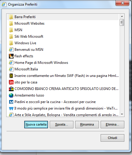 Pagine web: usare i Preferiti Organizza i Preferiti Tieni traccia dei Preferiti più facilmente organizzandoli in cartelle.