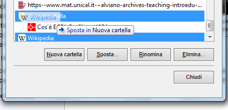 Pagine web: usare i Preferiti Organizza i Preferiti Fai clic su Nuova cartella e