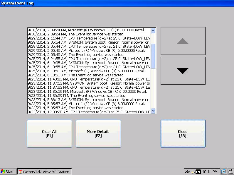 Capitolo 3 Configurazione delle impostazioni del pannello operatore Per visualizzare il registro generato dai file di runtime, procedere come segue. 1.