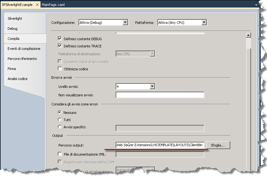 Attività 3 - Eseguire la distribuzione e il test utilizzando la web part Silverlight di SharePoint Per poter distribuire la soluzione in SharePoint, è necessario che il file con estensione xap