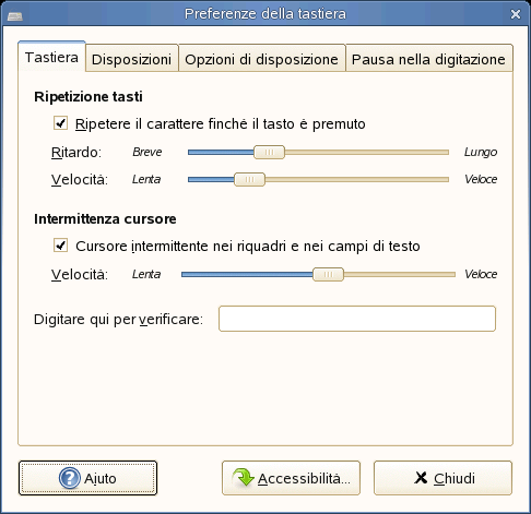 Configurazione delle preferenze della tastiera Usare la scheda Tastiera per impostare le preferenze generali della tastiera.