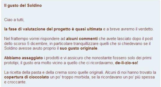 Le due idee, per quanto riguarda i prodotti, più