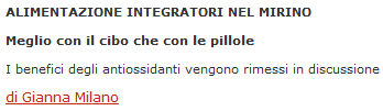 FUMO E VINO SI = BUONE NOTIZIE mentre gli integratori sono inutili,