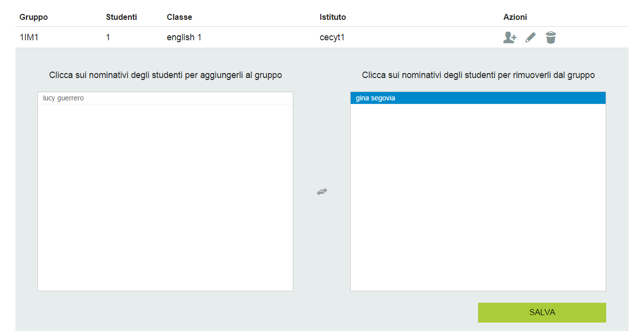 2 Visualizza, modifica, cancella il tuo gruppo Tutti i gruppi che hai creato appariranno nella sezione i miei gruppi e in qualsiasi momento sarà possibile visualizzarli, modificarli o cancellarli. 2.