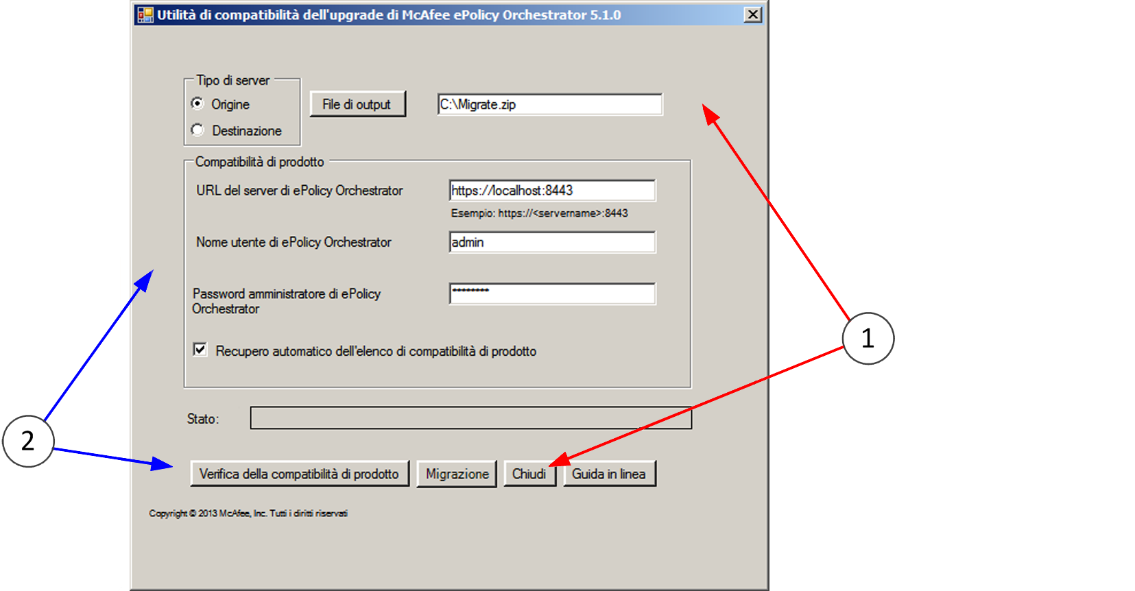 Upgrade del software McAfee epo Migrazione da una piattaforma a 32 bit a una a 64 bit 4 Panoramica dell'utilità di compatibilità dell'upgrade a 32 bit Se si sta effettuando l'upgrade del server di