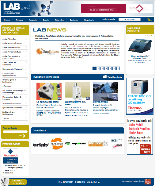LABWORLD è un portale che parla del mercato del laboratorio in tutti i suoi aspetti. E' una guida completa agli acquisiti, organizzata in categorie di prodotti.