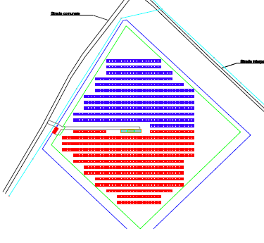 L impianto fotovoltaico da 1MW Cabina di ricezione 0,5 MW Caratteristiche un campo FV di taglia standard del campo: 1MW dimensioni