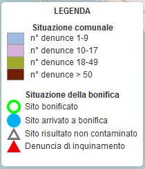 evidenziare lo stato dei siti da bonificare, i comuni coinvolti ed altre