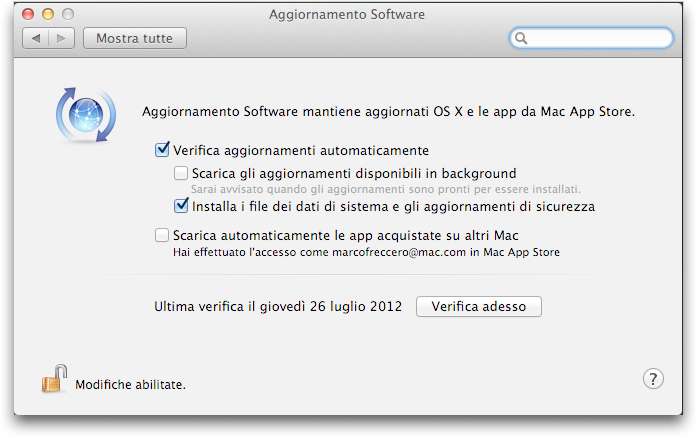 Fermare Spotlight (e altre cose) Verifica che Apple non abbia già reso disponibile qualche nuovo aggiornamento.